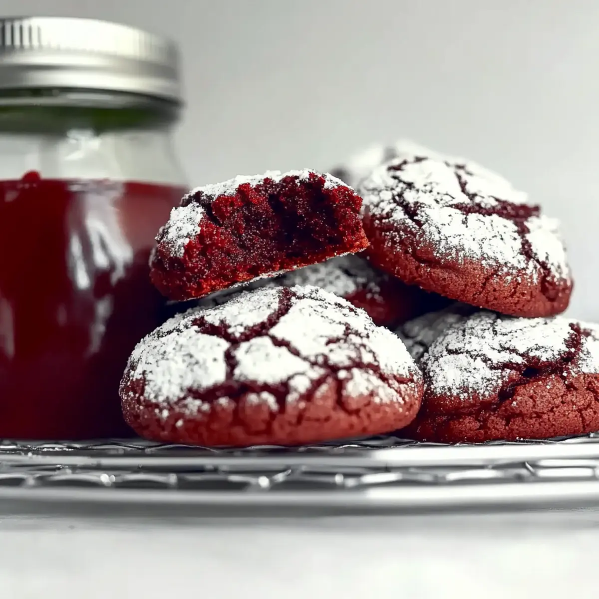 Red Velvet Crinkle Cookies