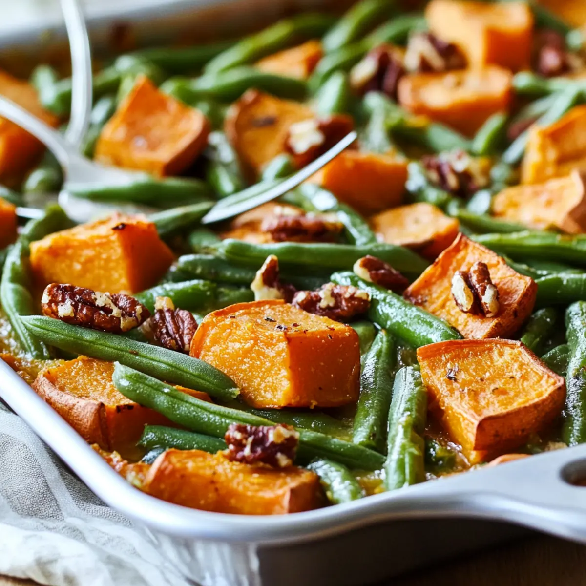 Delicious Sweet Potato & Green Bean Tray Bake Recipe in 35 Minutes