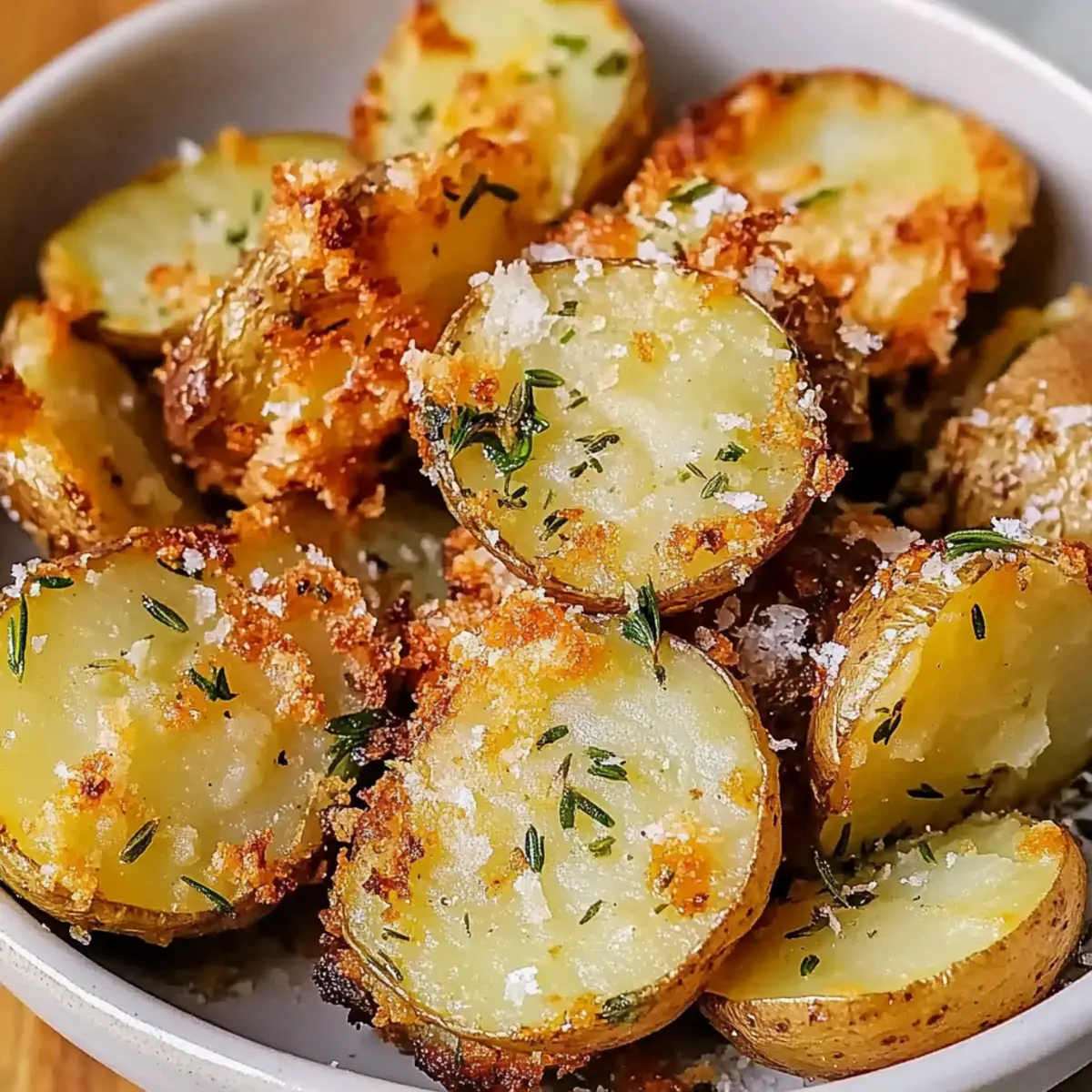 Crispy Air Fryer Smashed Potatoes Recipe with Rosemary and Garlic