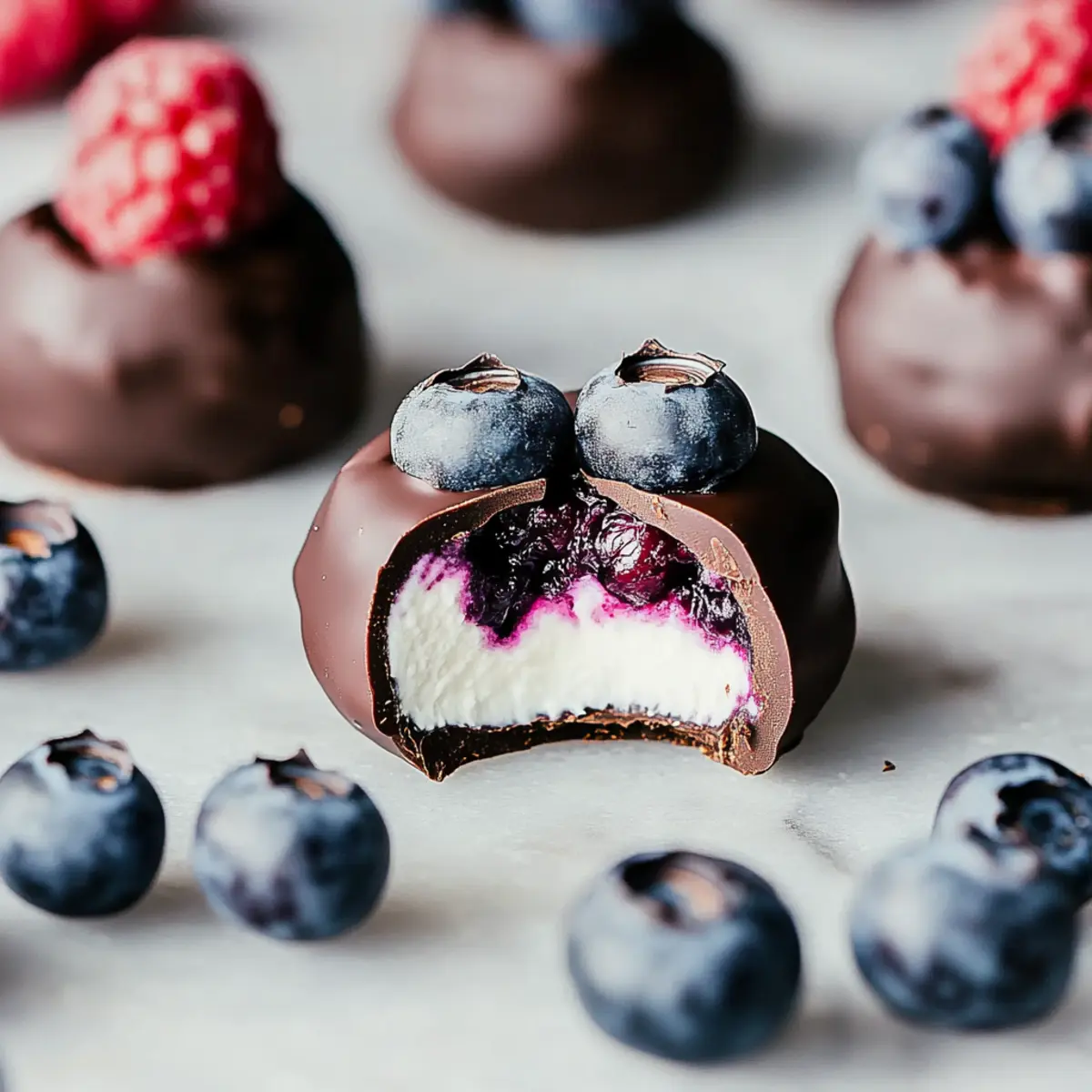 Delicious Blueberry Yogurt Bites Coated in Chocolate Recipe