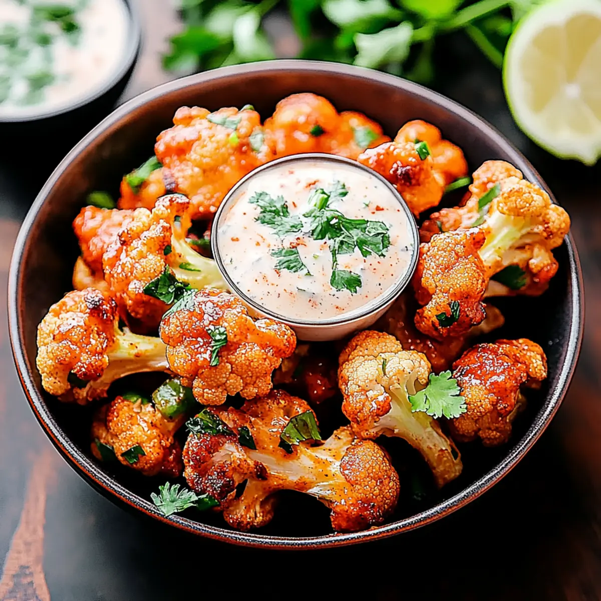 Crispy Air Fryer Cauliflower Wings with Buffalo Sauce Recipe