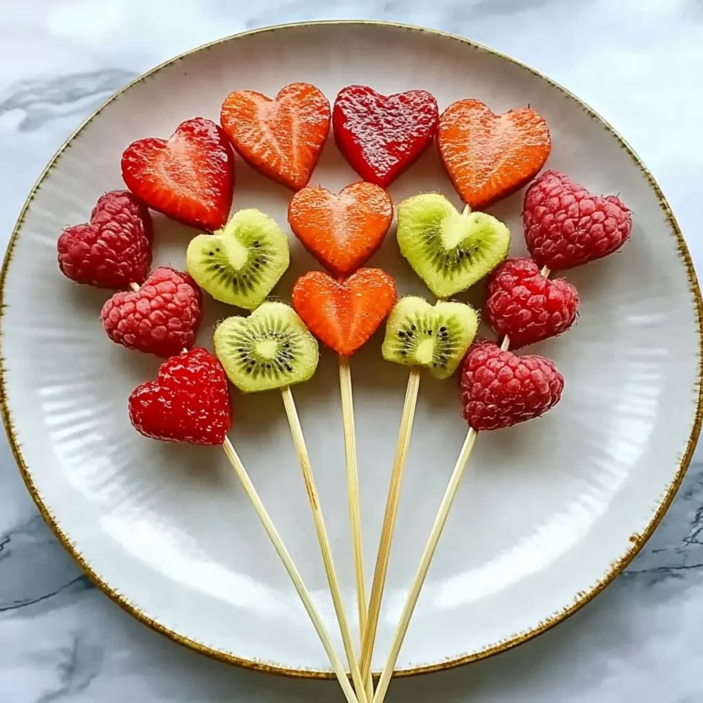 Delightful Valentine’s Day Fruit Kebabs with Heart-Shaped Skewers