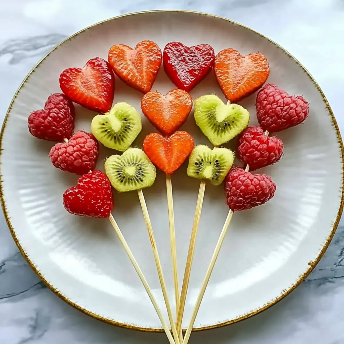 Delightful Valentine’s Day Fruit Kebabs with Heart-Shaped Skewers