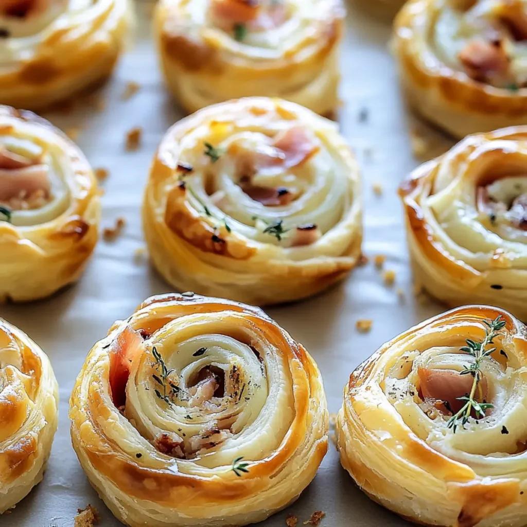 Prosciutto and Cheese Puff Pastry Pinwheels