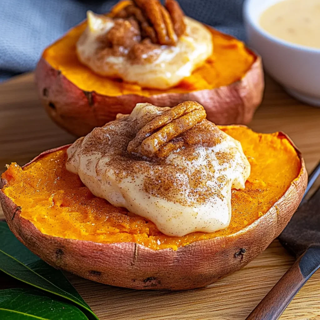 Fluffy Cinnamon Butter Baked Sweet Potato