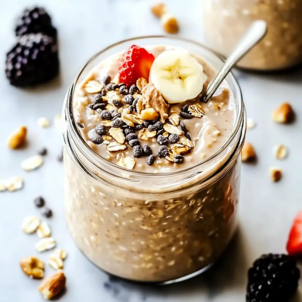 High-Protein Peanut Butter Overnight Oats