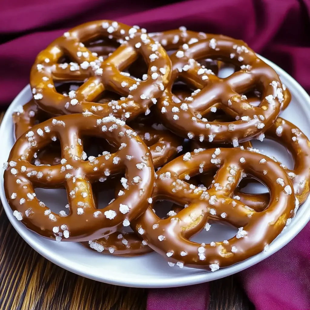 Delicious Chocolate Caramel Pretzels Recipe with Sea Salt