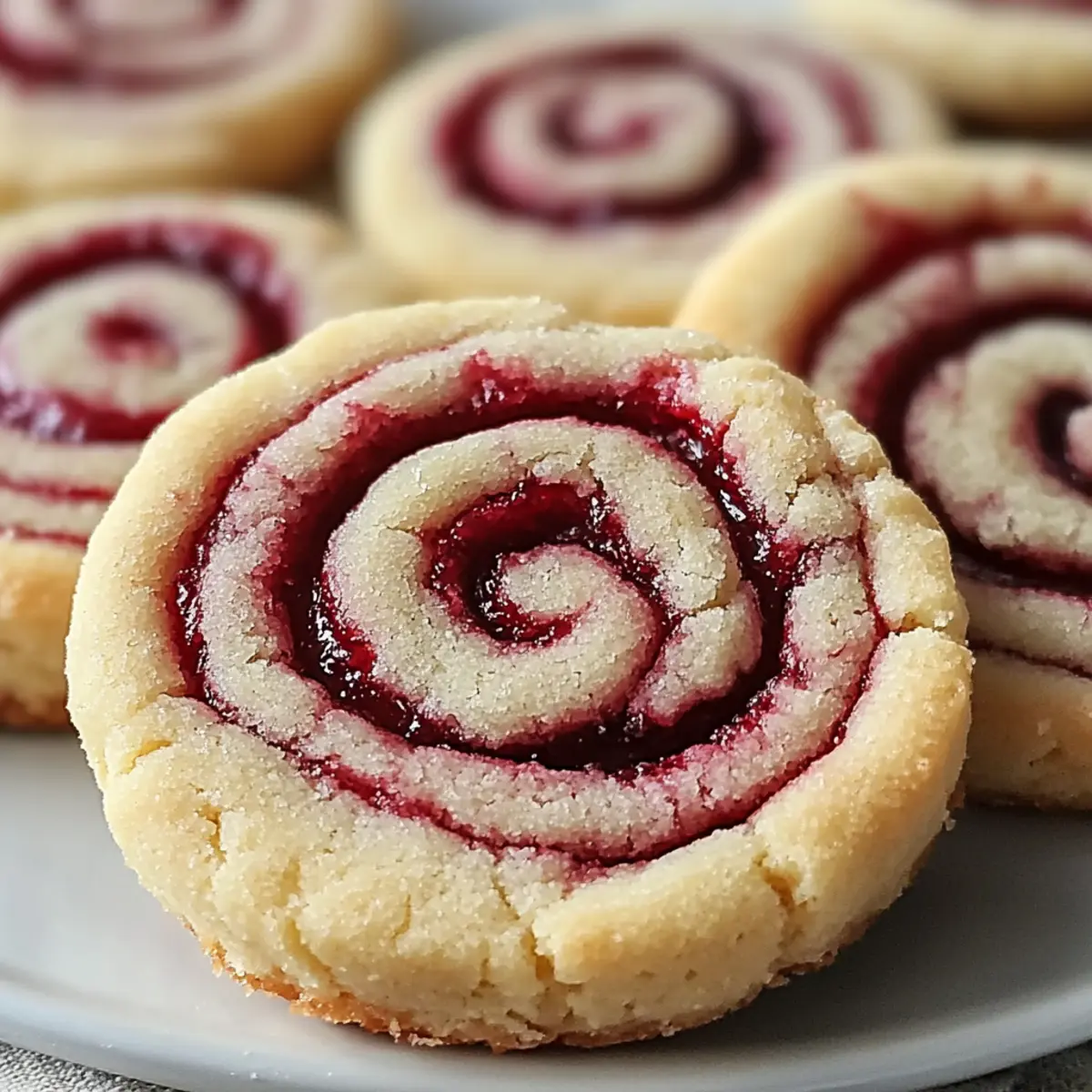 Buttery Raspberry Swirl Shortbread Cookies