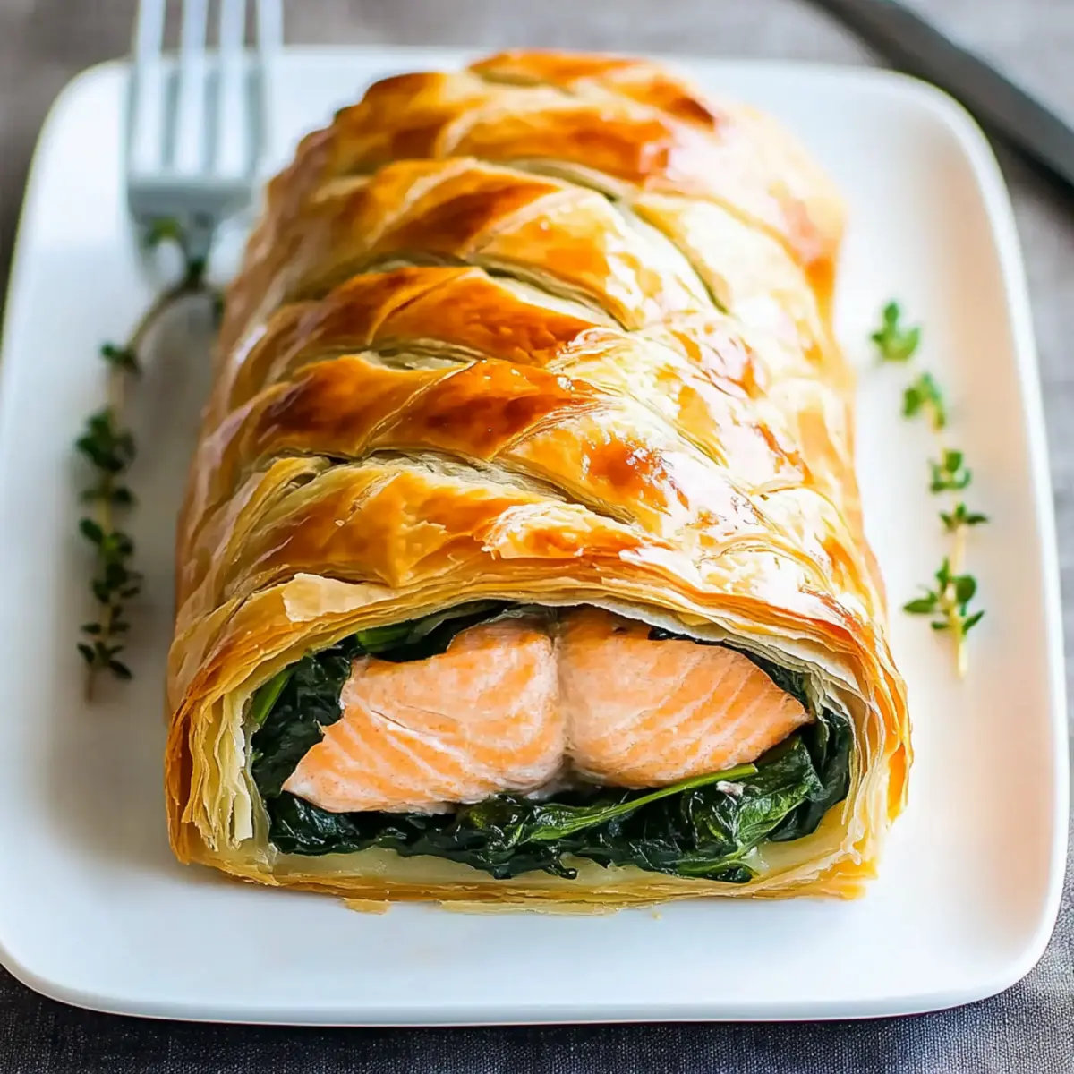 Delicious Salmon Wellington Recipe with Spinach and Puff Pastry