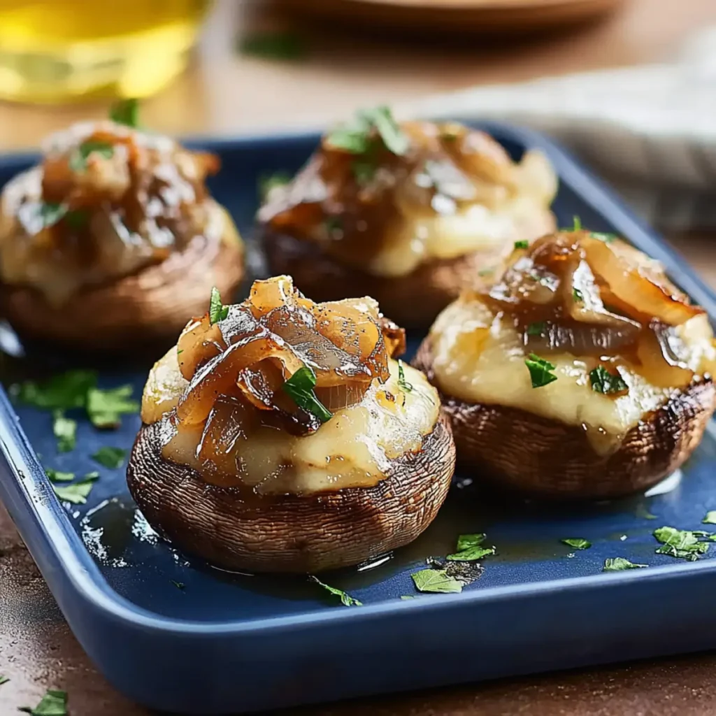 Caramelized Onion & Gruyère Stuffed Mushrooms