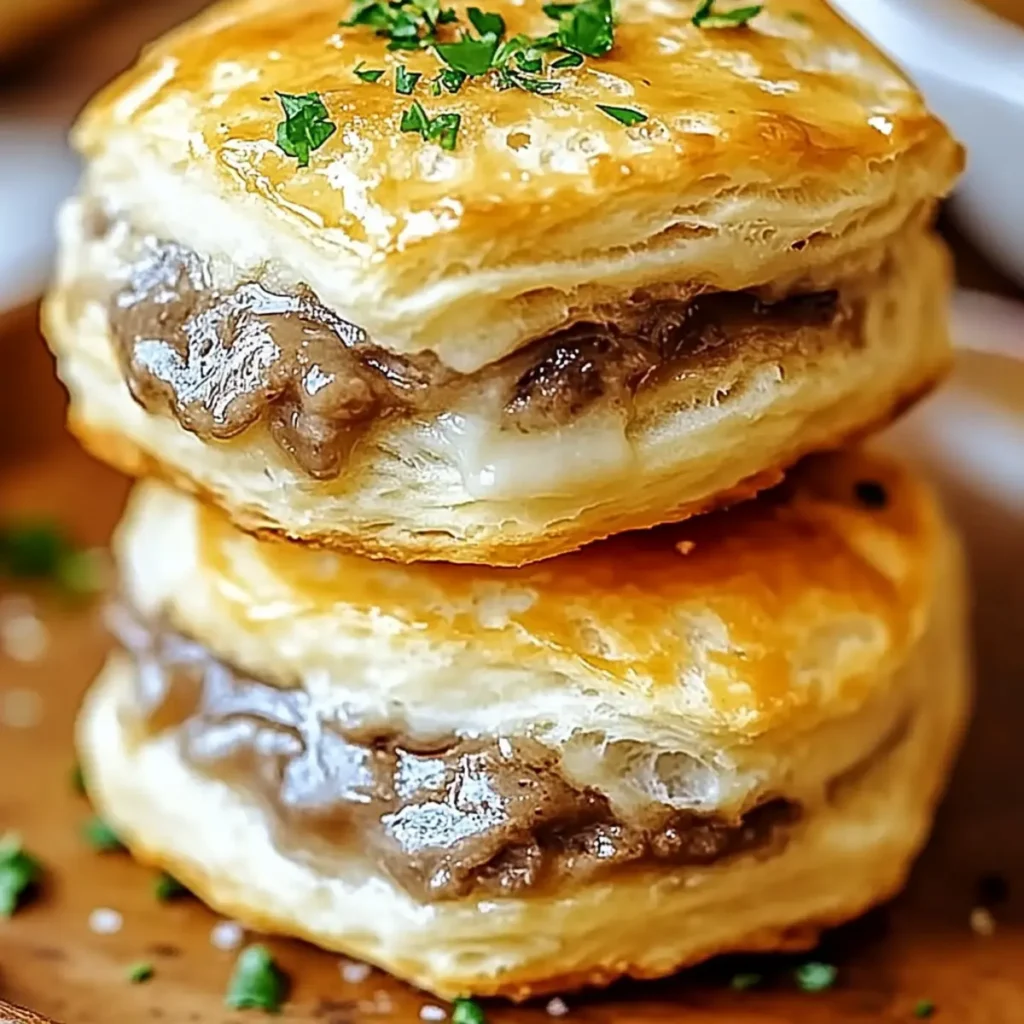 Baked Cheesy French Dip Biscuits