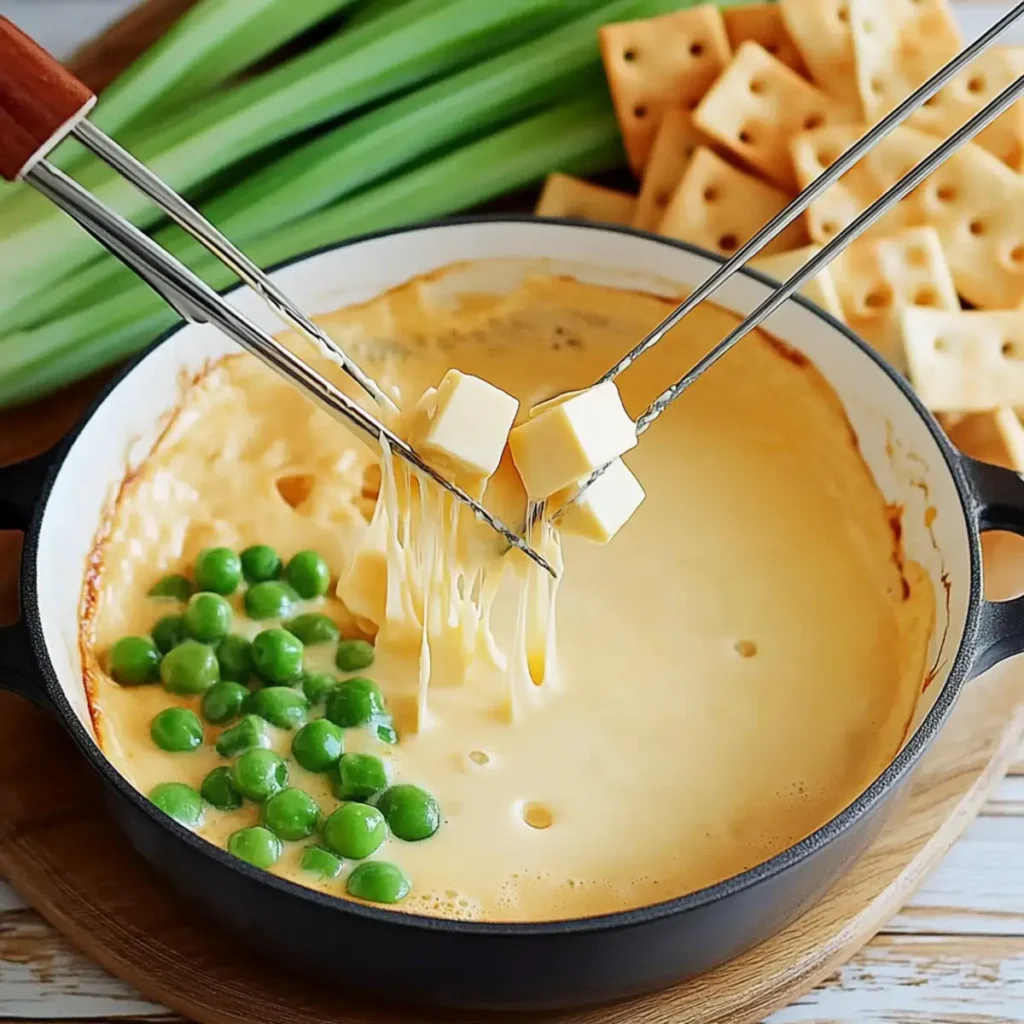 Delicious Wisconsin Cheddar Cheese Fondue with a Trio of Cheeses