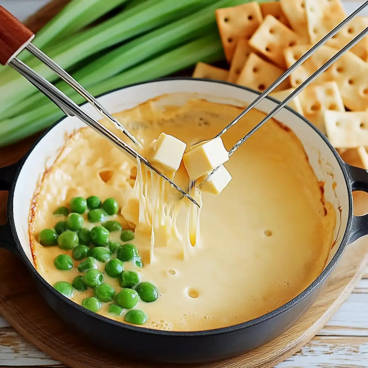 Delicious Wisconsin Cheddar Cheese Fondue with a Trio of Cheeses
