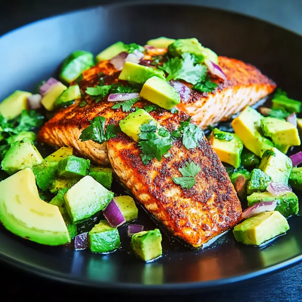 Baked Cajun Salmon with Avocado Salsa