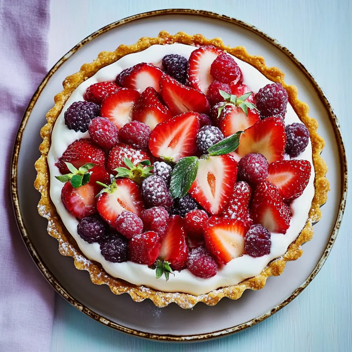 Decadent Strawberry Cream Cheese Tart for Your Valentine's Day Thali