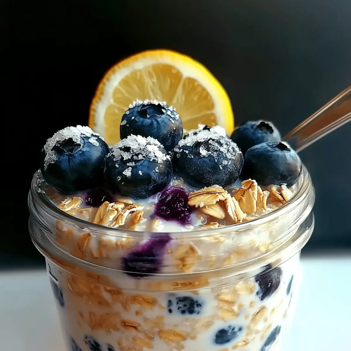 High-Protein Lemon Blueberry Overnight Oats