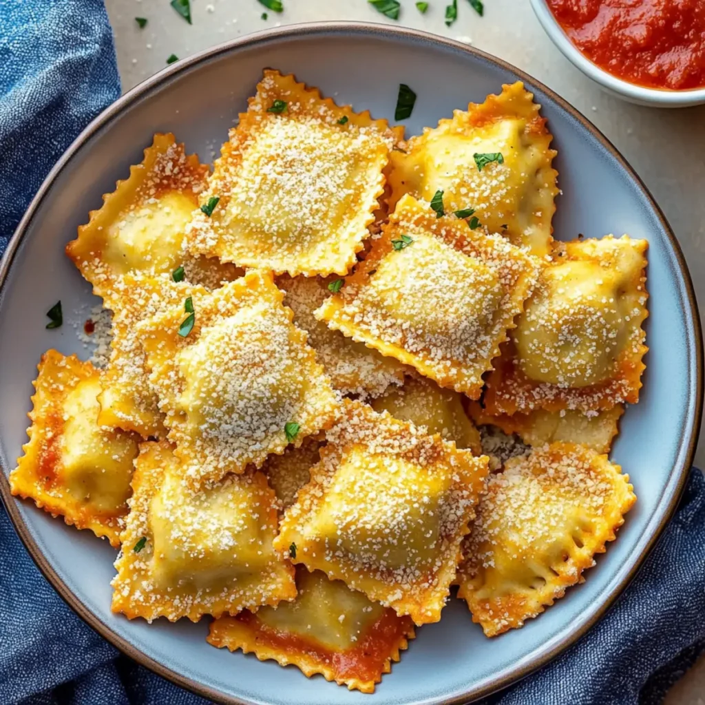 Delicious Air Fryer Toasted Ravioli with Marinara Dip Recipe