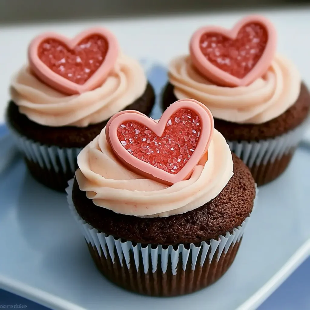 Delicious Valentine's Day Cupcakes with Heart-Shaped Buttercream