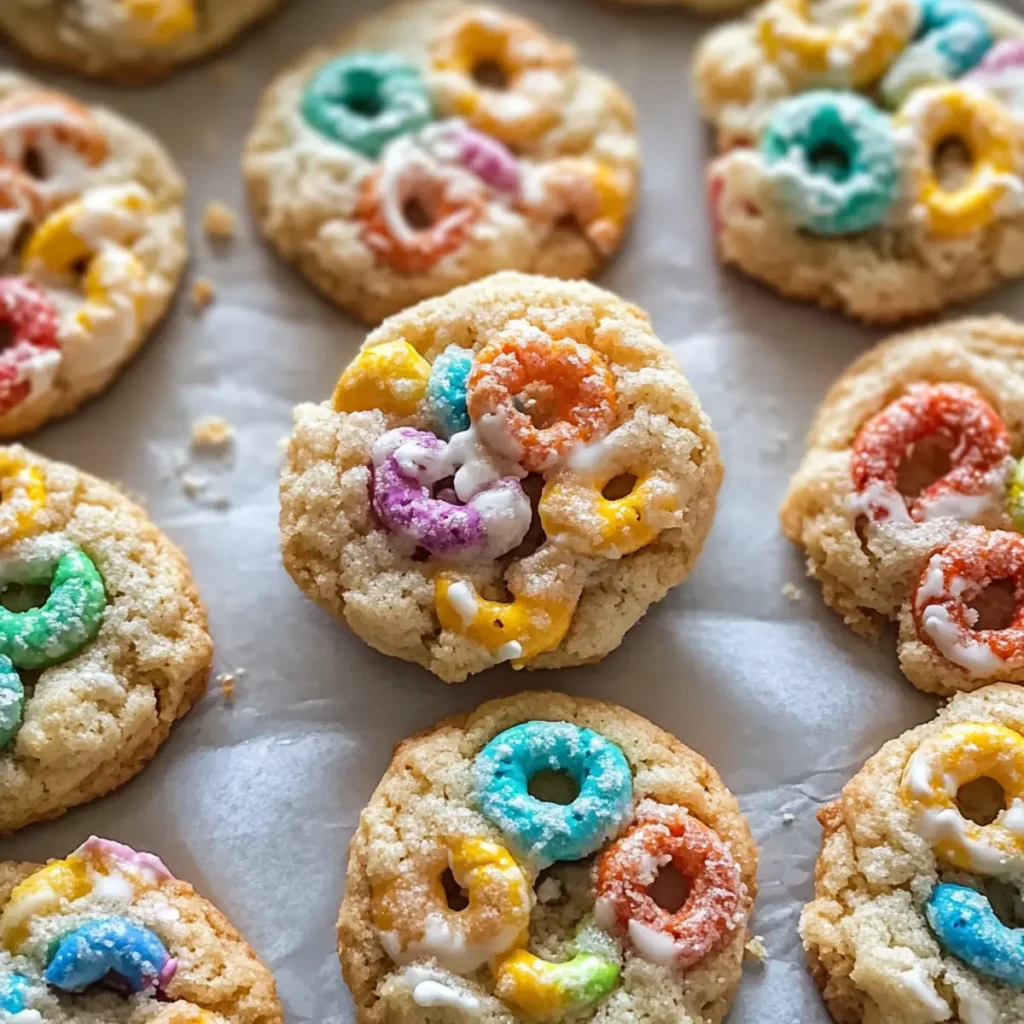 Breakfast Cookies with Fruit Loop Cereal