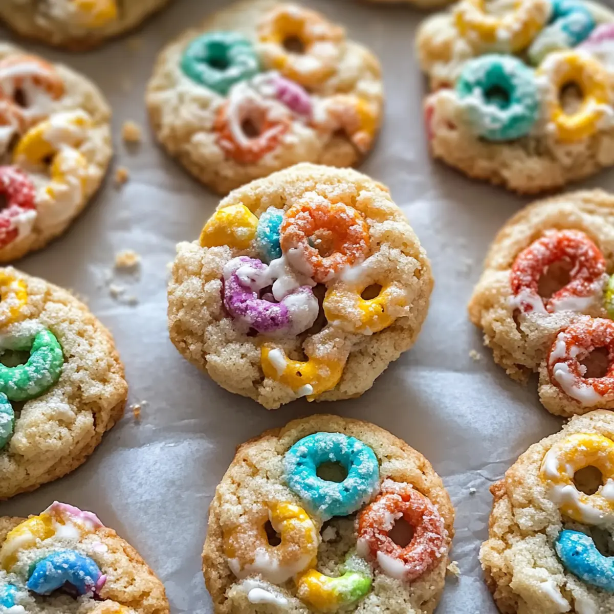 Breakfast Cookies with Fruit Loop Cereal