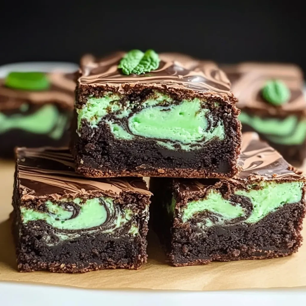 Mint Cheesecake Swirl Brownies