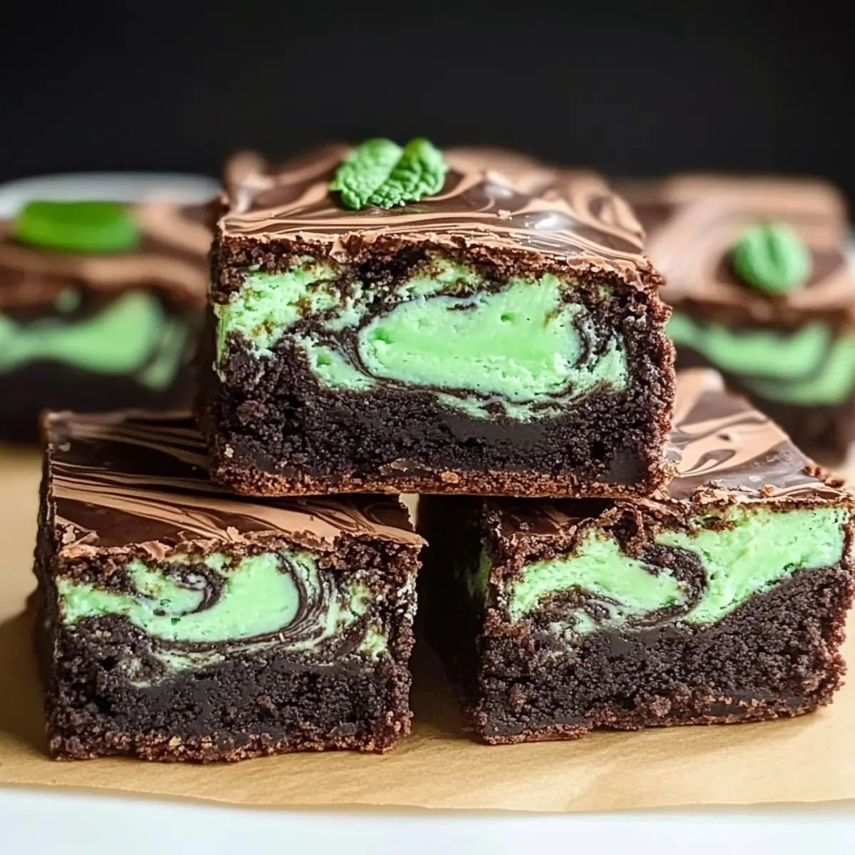 Mint Cheesecake Swirl Brownies