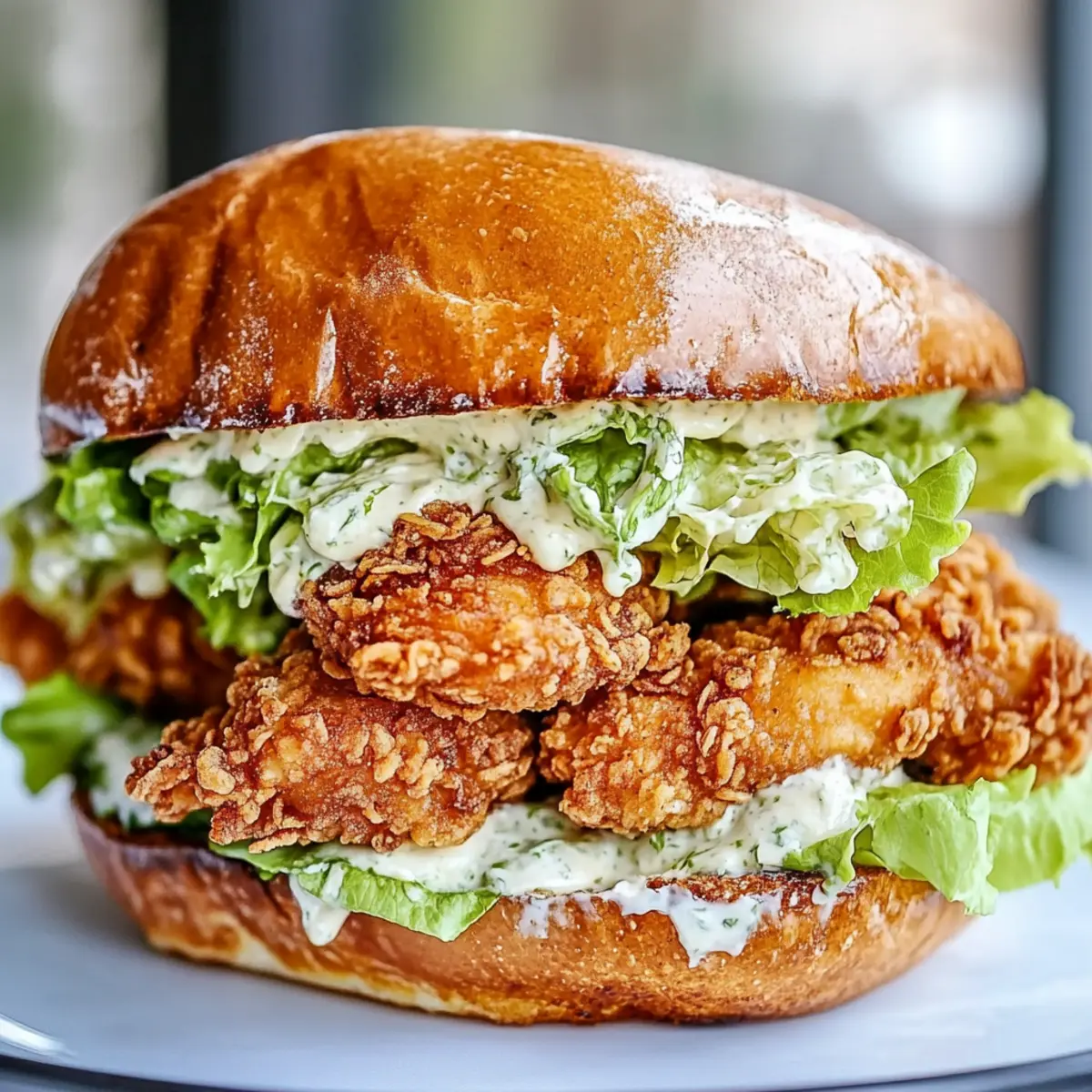 Crispy Fried Chicken Caesar Sandwich