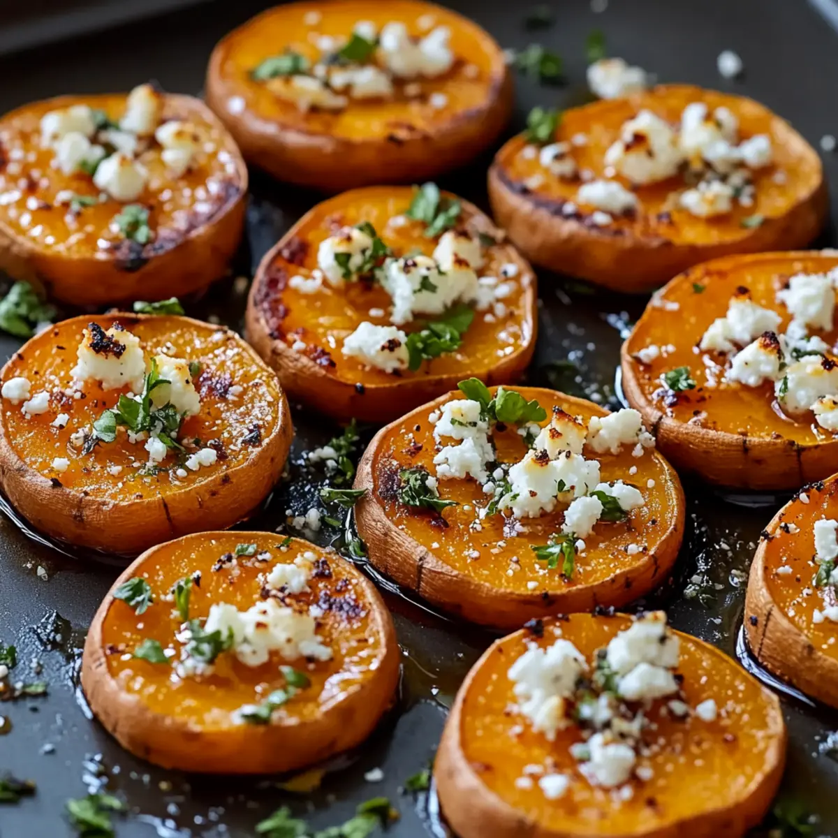 Delicious Sweet Potato Rounds with Honey & Feta Crumble Recipe