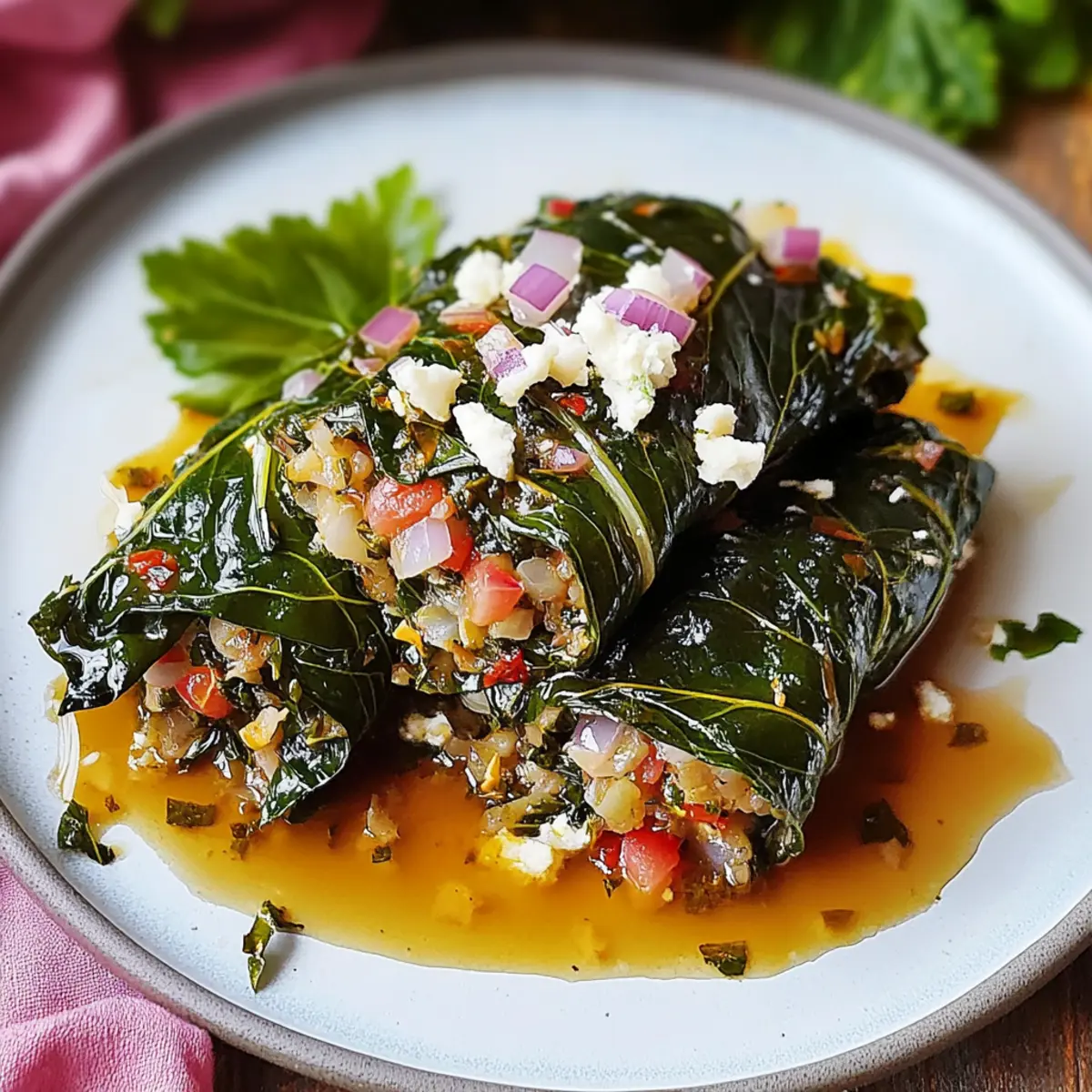Lebanese Stuffed Swiss Chard