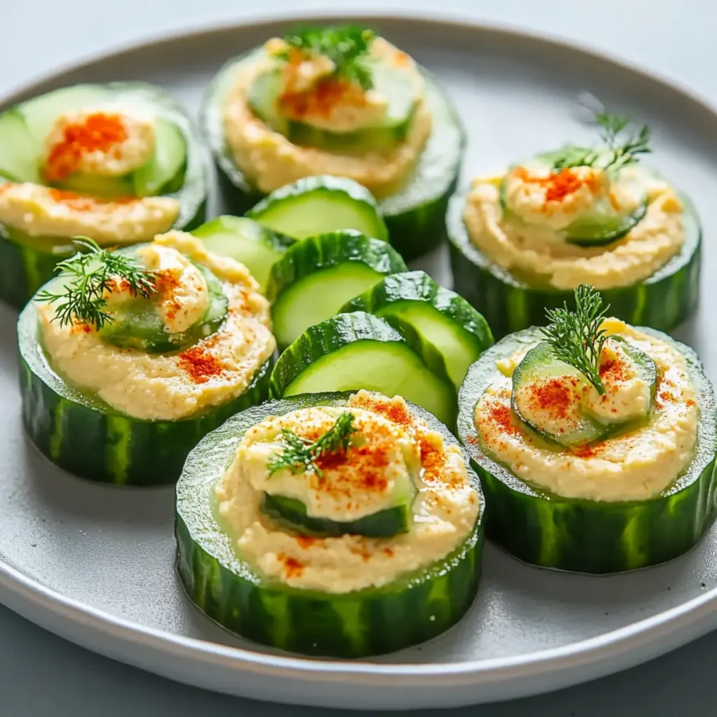 Cucumber and Hummus Bites
