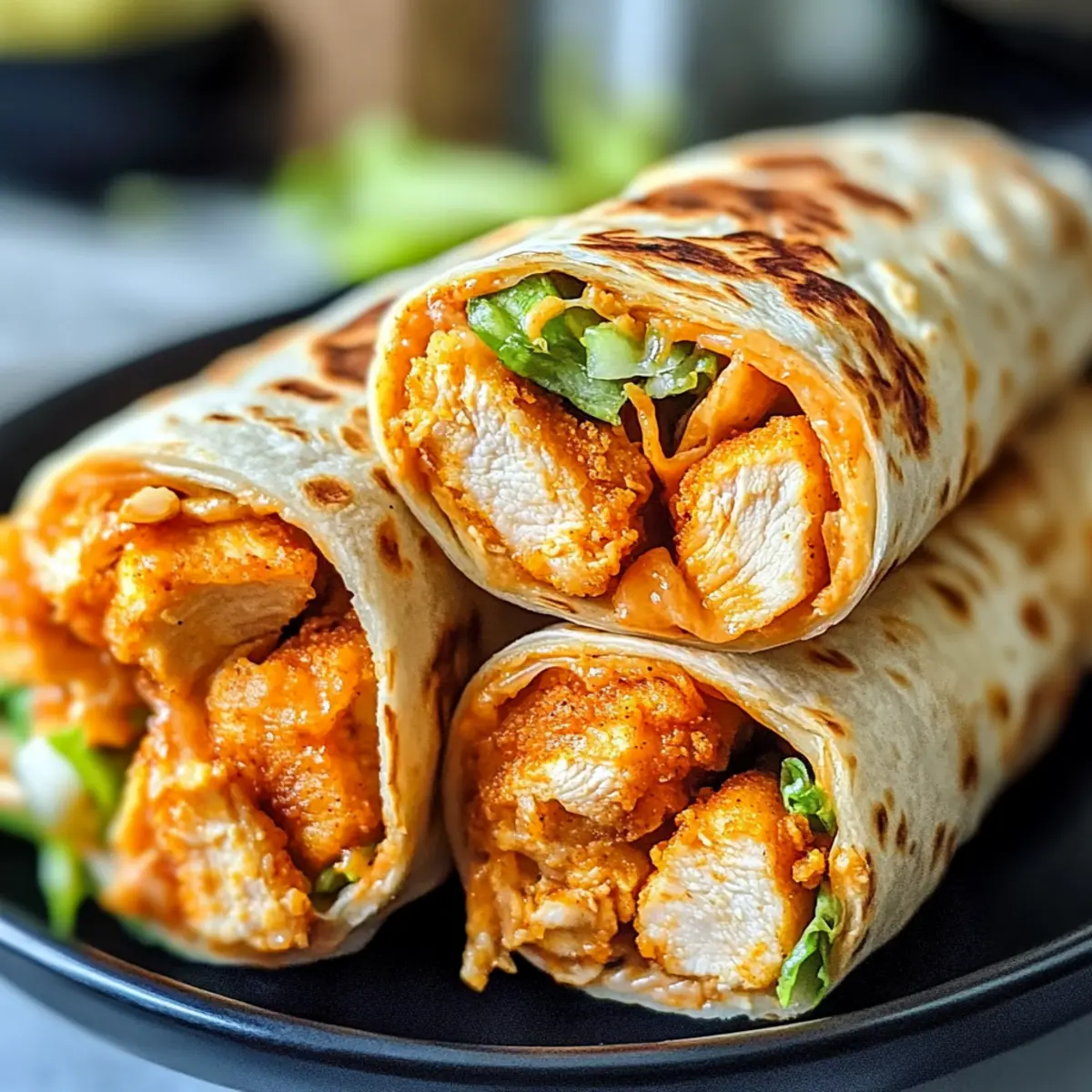 Air Fryer Hot Chicken Wrap
